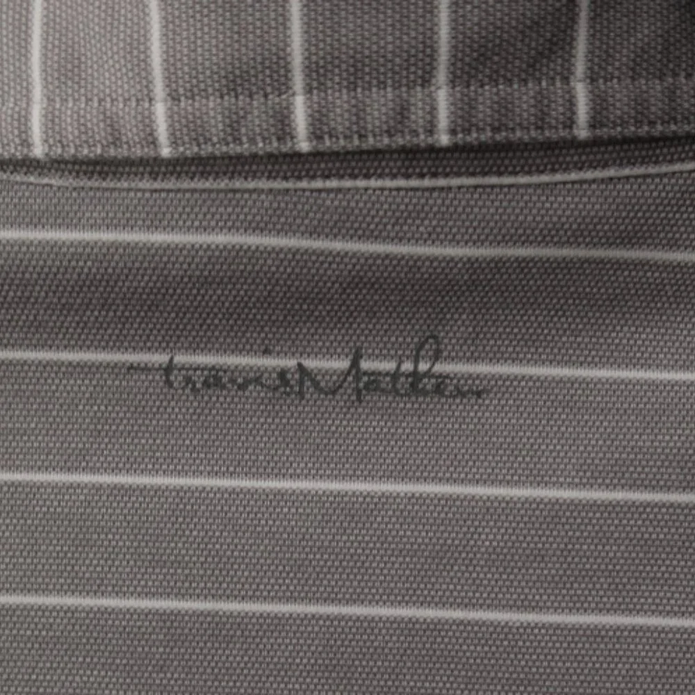 Travis Mathew Lt Gray Striped Polo (L) Excellent! ⛳️ ⛳️ - Picture 7 of 7